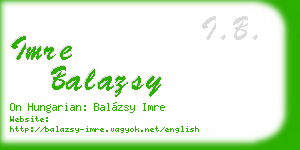 imre balazsy business card