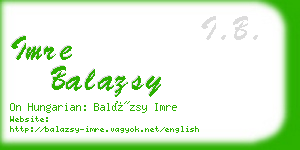 imre balazsy business card